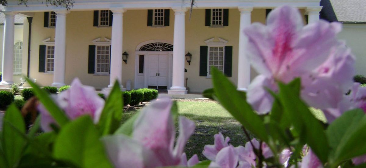 Stephen Foster Folk Culture Center|exterior of Stephen Foster Folk Culture Center State Park|a bride standing by The Bridal Fountain at Stephen Foster Folk Culture Center State Park
