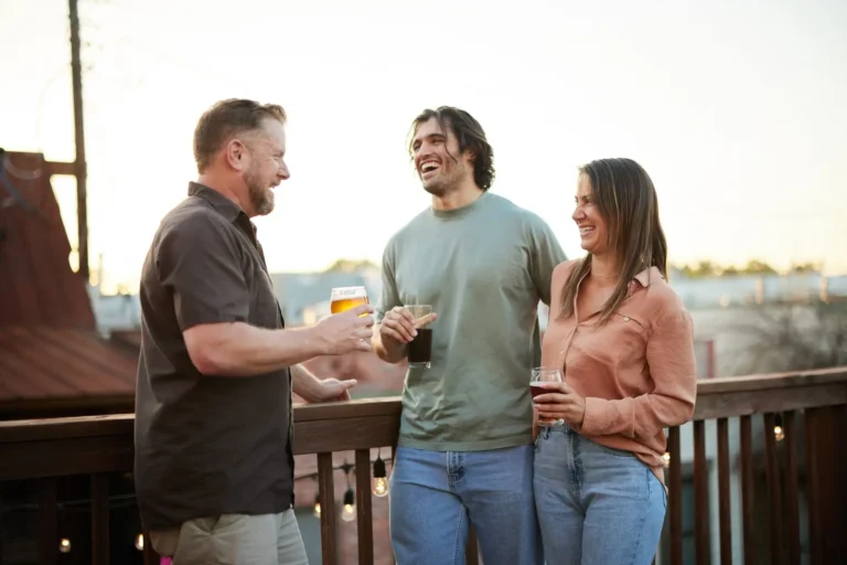 Group of friends laughing together