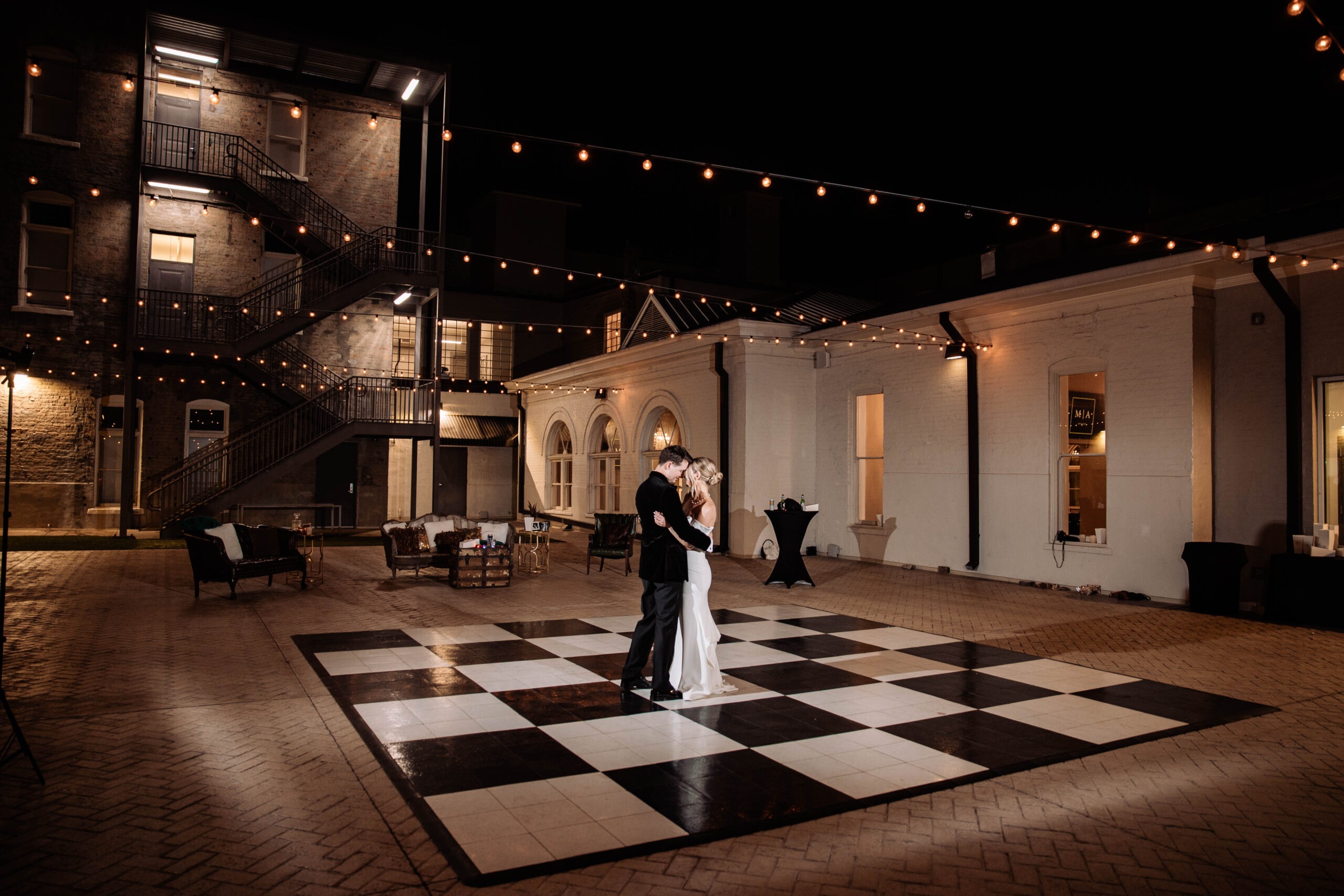 Outdoor Wedding at The Blanche|The Blanche Hotel staircase|a wedding setup at the blanche hotel||The Blanche|Wedding at The Blanche