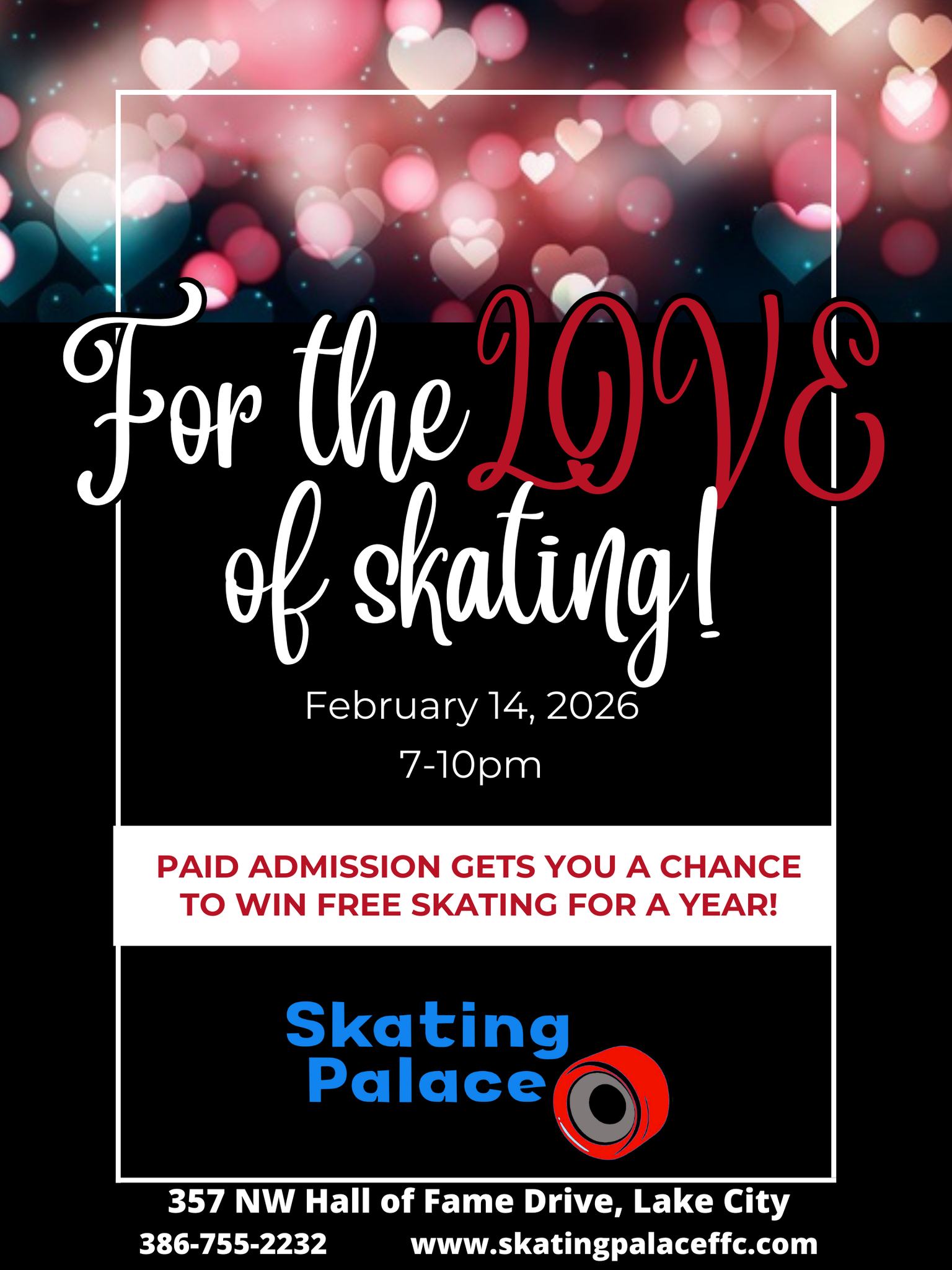 Valentine Skate at The Skating Palace Family Fun Center