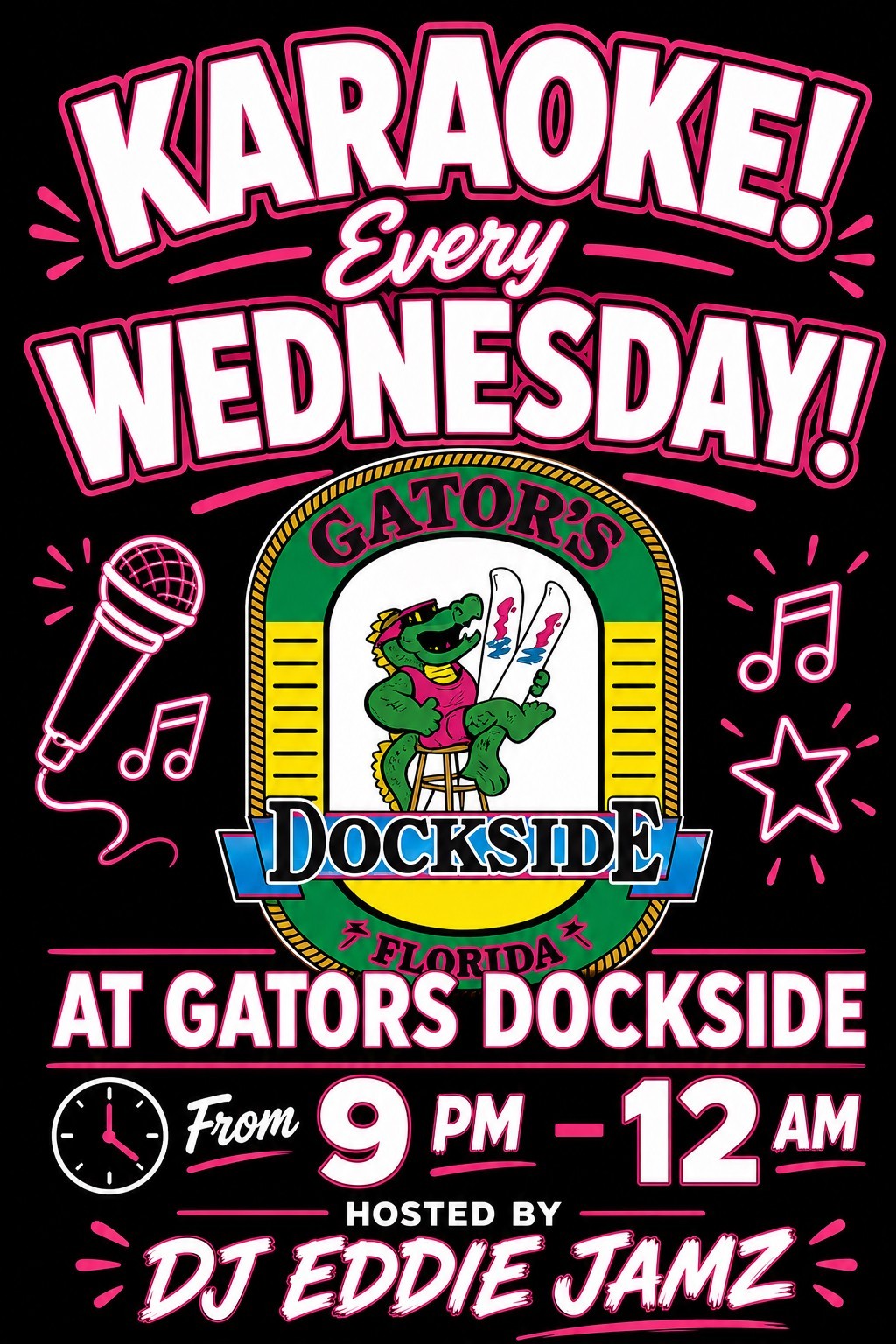Event image: Karaoke Wednesday at Gator’s Dockside