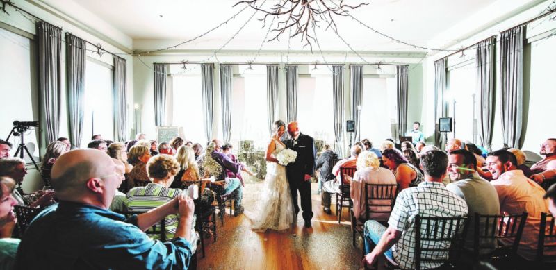 a wedding reception at Casa Isabel